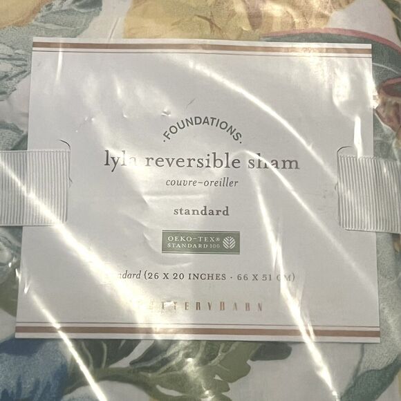 Pottery Barn Pillow Sham Lyla Reversible Cotton Standard NWT Country Cottage - Picture 5 of 7